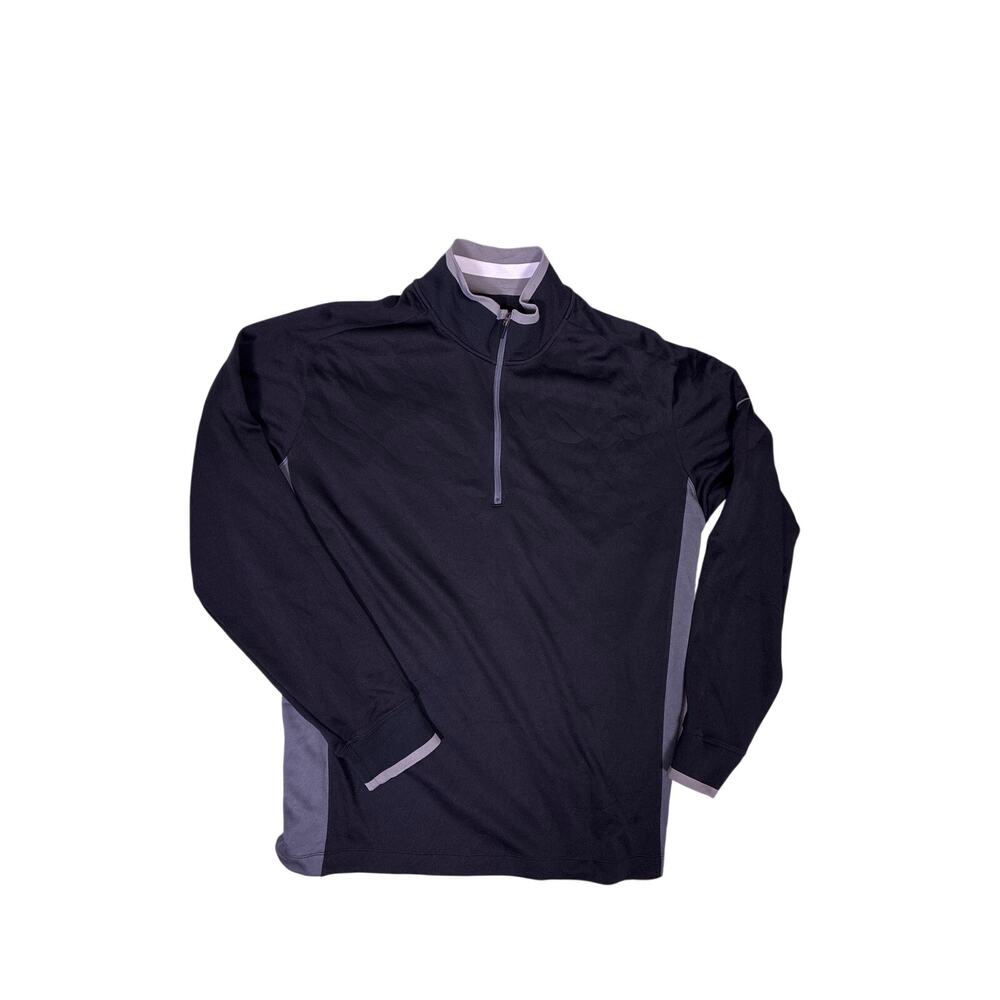 Nike Golf Dri-FIT Performance Quarter Zip Black Grey Mens XL Athletic Pullover - Picture 1 of 4